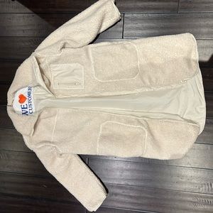 H&M white Sherpa zip up jacket